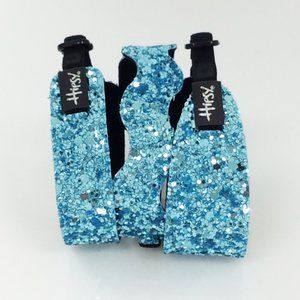 Hipsy Bracelet Adjustable Light Blue Skinny Wave or Wide Bling Glitter Cuff